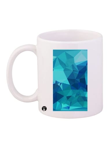 Triangle Printed Mug White/Blue Standard Size