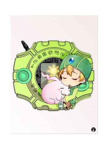 Metal Plate Of The Anime Digimon Poster Multicolour