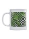 Plant Printed Ceramic Mug White/Green/Black