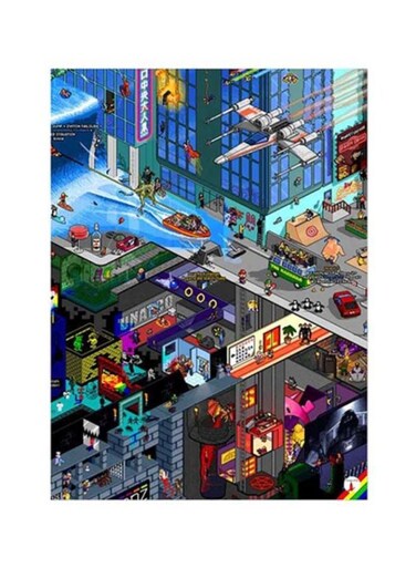 City Metal Plate Poster Multicolour 15x20cm