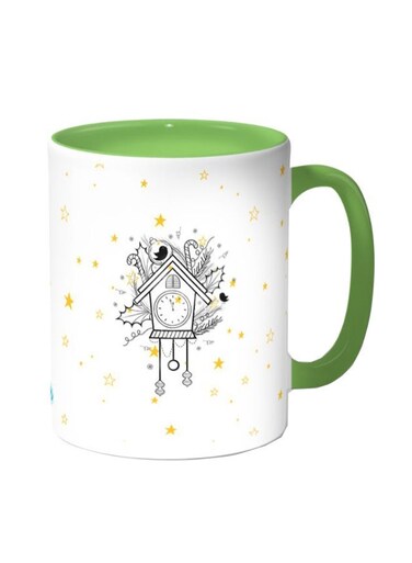Stars And Dreams Printed Coffee Mug White/Green 11ounce