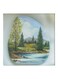 Hill Station Themed Canvas Wall Painting With Frame White/Blue/Green 50x50cm