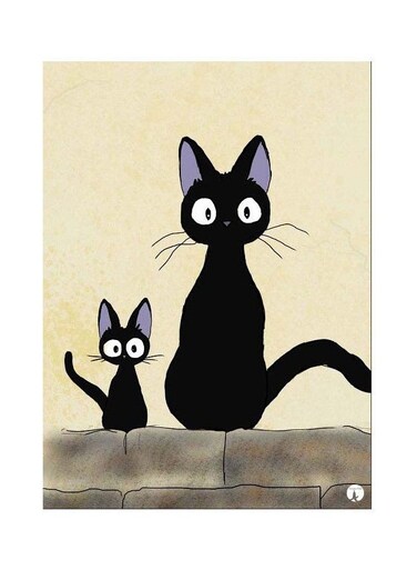 Cats Themed Metallic Plate Beige/Black/Brown 20x15centimeter