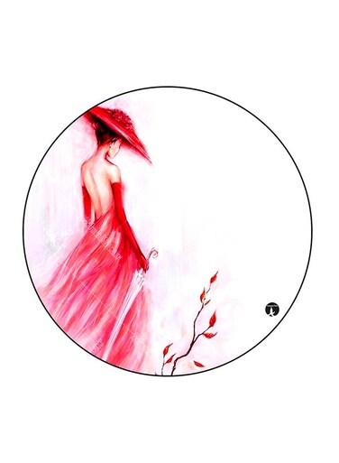 The Girl Printed Fridge Magnet Pink/White 5.5 x 5.5cm