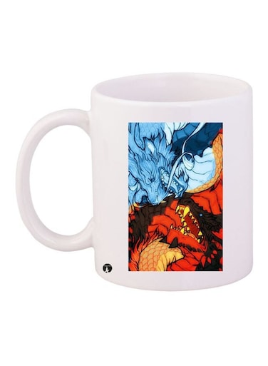 Printed Coffee Mug White/Blue/Red 11ounce