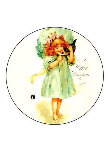 Vintage Art Printed Fridge Magnet Multicolour