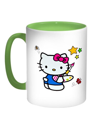 Hello Kitty Printed Coffee Mug White/Green/Pink