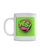 Yes Printed Mug Green/White/Pink