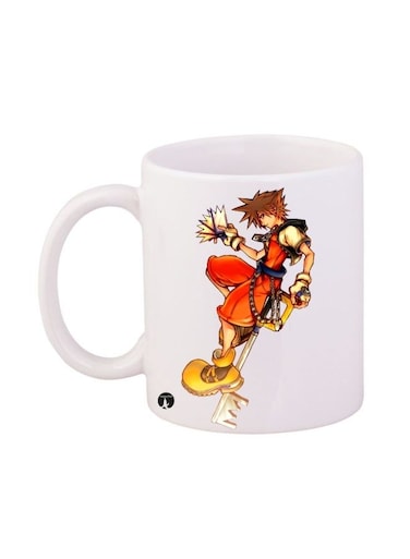 Kingdom Hearts Printed Mug White/Yellow/Red 12ounce