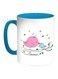 Love Birds Printed Coffee Mug Blue/White/Pink 11ounce