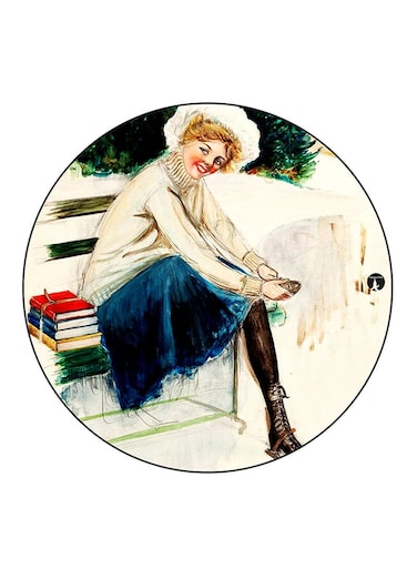 Vintage Art Printed Fridge Magnet Multicolour