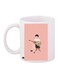 Printed Ceramic Coffee Mug White/Pink/Brown