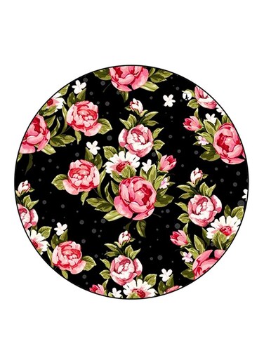 Flowers Printed Fridge Magnet Round Multicolour