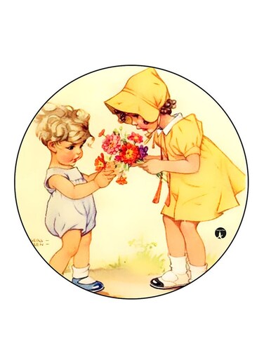 Vintage Art Printed Fridge Magnet Multicolour