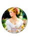 Vintage Art Printed Fridge Magnet Round Multicolour