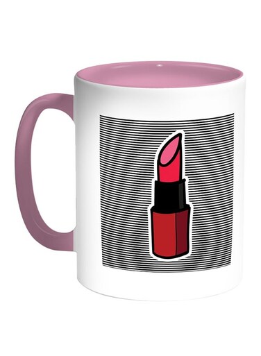 Red Lipstick - Rouge Printed Coffee Mug White/Pink 11ounce