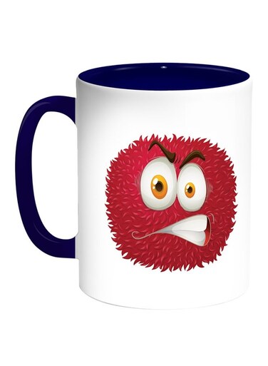 Colourful Monster Printed Coffee Mug White/Blue 11ounce