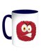 Colourful Monster Printed Coffee Mug White/Blue 11ounce
