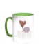 Romantic Printed Coffee Mug Green White 11 ounce