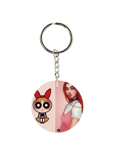Cartoon Girl Printed Keychain