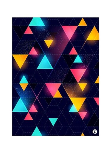 Triangles Metal Plate Poster Multicolour 15x20cm