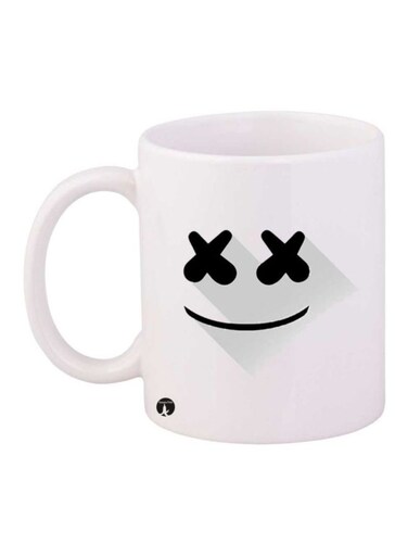 Marshmello Printed Mug White/Black Standard Size