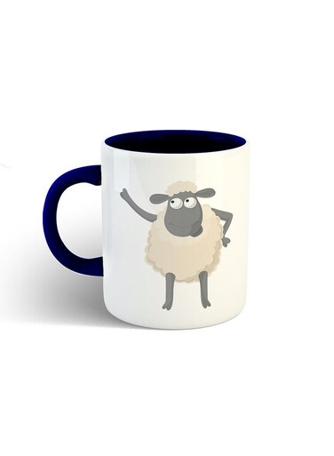 Eid Al-Adha Sheep Printed Mug White/Navy
