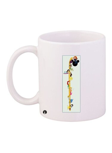 Disney Princess Printed Coffee Mug White/Yellow/Black 11ounce