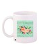 Floral Printed Coffee Mug White/Green/Pink 11ounce