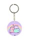 Cartoon Cat Printed Double Sided Keychain