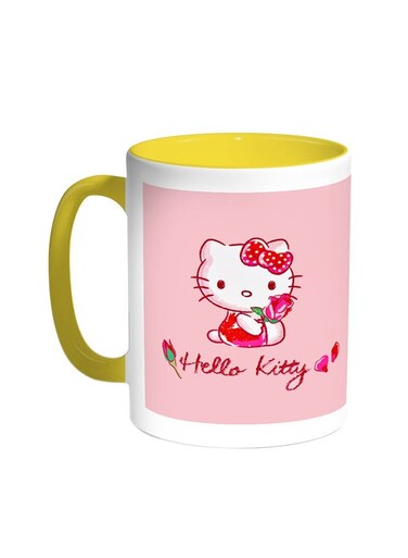 Hello Kitty Printed Coffee Mug Yellow/White 11ounce