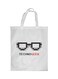 Techno Geek Printed Shopping Bag White