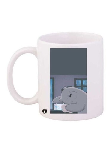 We Bare Bear Printed Coffee Mug White/Blue