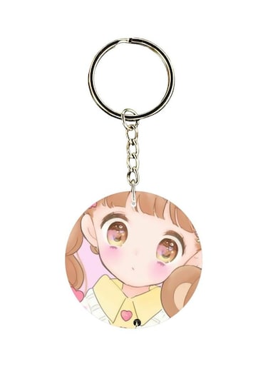 Cartoon Printed Double Sided Keychain
