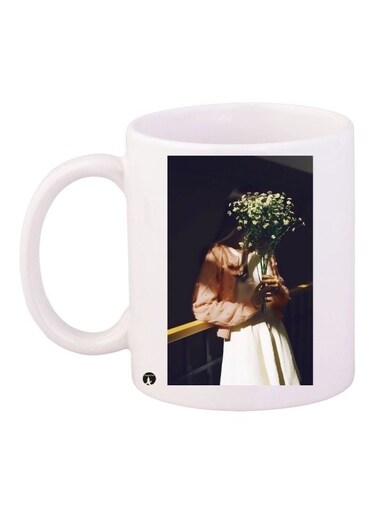 Girl Printed Coffee Mug White/Black/Green 11ounce