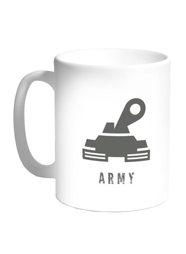 Army Printed Coffee Mug White/Grey
