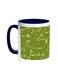 Arabic Coloured Letters Printed Coffee Mug Blue/White 11ounce