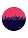 City Printed Fridge Magnet Red/Blue 5.5 x 5.5cm