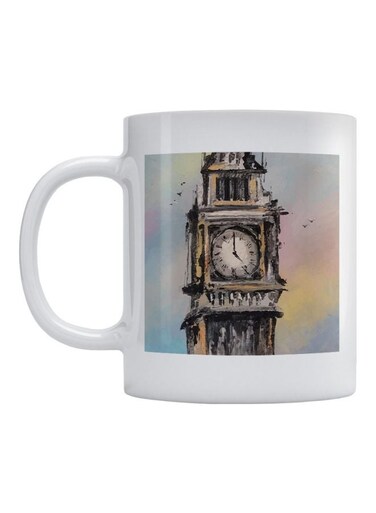 Big Ben Printed Coffee Mug White/Grey/Blue 350ml