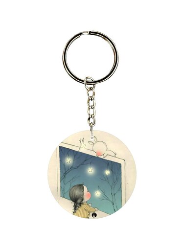 Double Sided Cartoon Printed Keychain