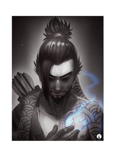 Video Game Overwatch Metal Plate Poster Black 15 x 20cm