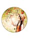 Girl Printed Fridge Magnet Round Multicolour