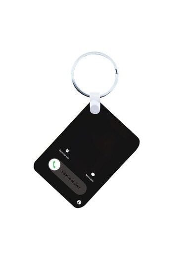 English Phrases Printed Keychain Black/White