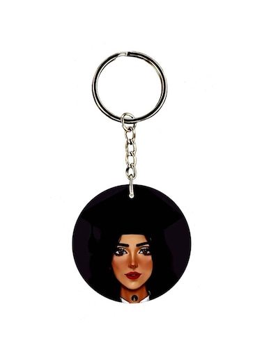 Girl Printed Dual Sided Keychain