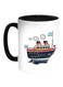 Passenger Steamer Printed Coffee Mug White/Black 11ounce