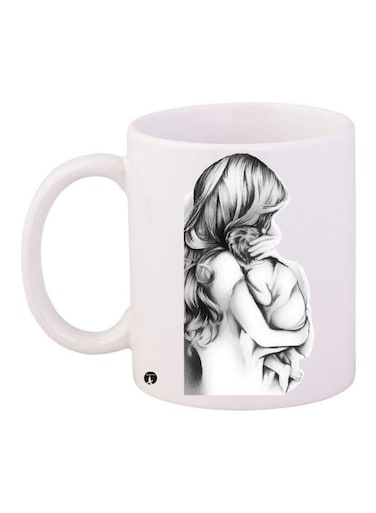 Mother Care Printed Coffee Mug White/Black/Grey 11ounce