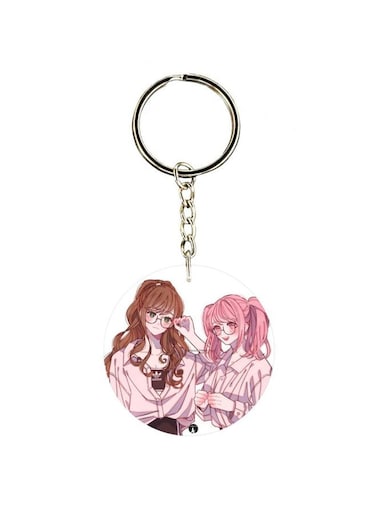 Single Sided Girls Printed Keychain