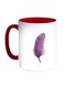 Bird Feather Printed Coffee Mug Red/White/Purple 11ounce