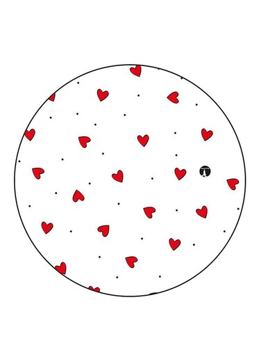 Hearts Printed Fridge Magnet Round Multicolour