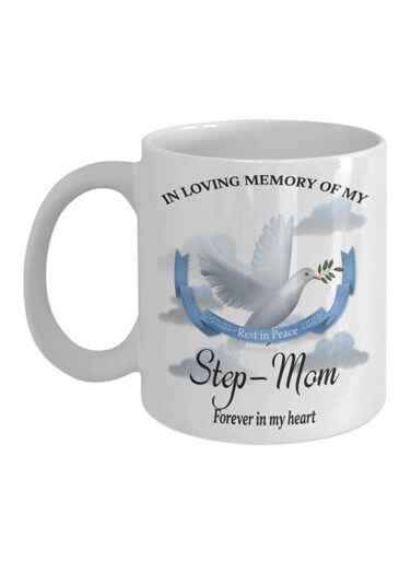 Step-Mom Memorial Remembrance Printed Coffee Mug White/Blue/Black